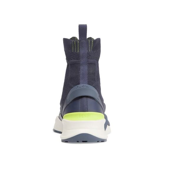 $1,395 NIB Fendi Navy Multicolor Contrast Knit Sock Style High Top Sneakers 12 D